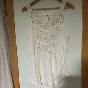 Free People Elegant Cream Lace Women's Top